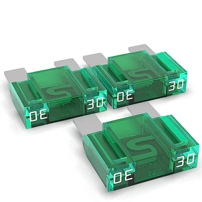 Afbeelding van AUPROTEC Maxi platte steekzekering 20A 80A smeltzekering selectie: 30A ampère groen, 3 stuks