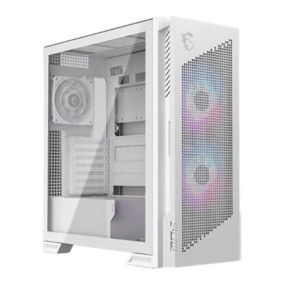 Image de Boîtier PC gaming MSI MPG VELOX 300R PZ moyen tour blanc ARGB avec panneau latéral verre trempé
