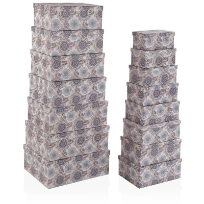 Afbeelding van Set decoratieve dozen Versa Karton (15 Onderdelen)