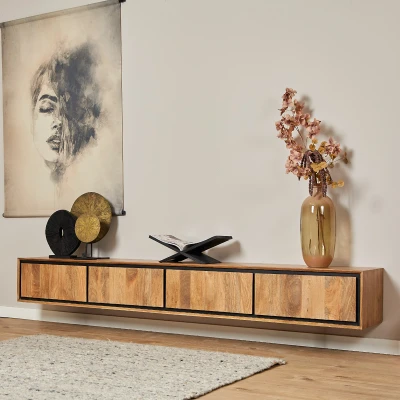 Afbeelding van Zwevend tv meubel RichWood 240 cm naturel