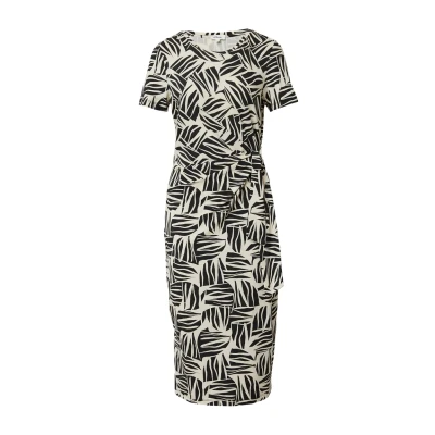 Afbeelding van s.Oliver Knotendetail UND Raffung Jerseyjurk, Dames, Maat: 36, Schwarz