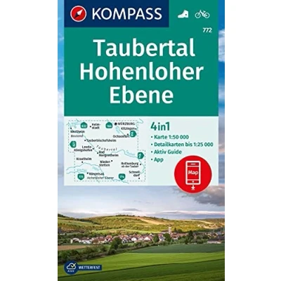 Afbeelding van KOMPASS Wanderkarte 772 Taubertal, Hohenloher Ebene 1:50.000