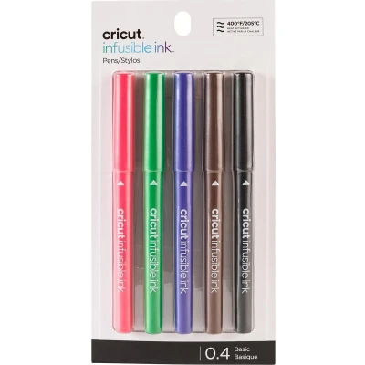 Afbeelding van Cricut Explore/Maker Infusible Ink Fine Point 5 Pack Basics Stiftset Rood, Zwart, Violet, Bruin, Groen