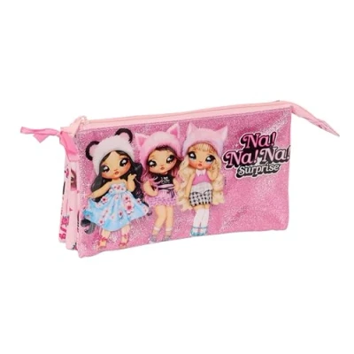 Afbeelding van Pennenetui met 2 vakken Na!Na!Na! Surprise Fabulous Roze 22 x 12 3 cm