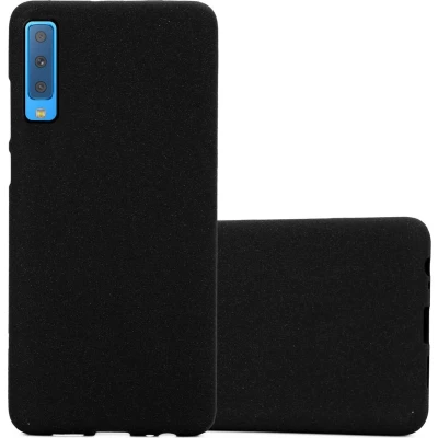 Afbeelding van Cadorabo Hoesje geschikt voor Samsung Galaxy A7 2018 in FROST ZWART Beschermhoes gemaakt van flexibel TPU silicone Case Cover
