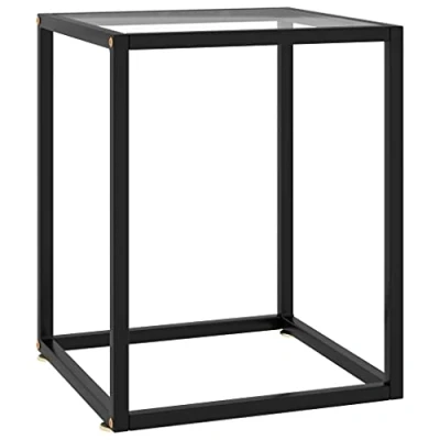 Image de vidaXL Table basse Noir avec verre trempé 40x40x50 cm322907