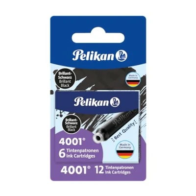 Afbeelding van Pelikan 330803 Penvullingen, standaard 4001, 2 verpakkingen, glanzend zwart