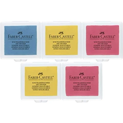 Afbeelding van Faber Castell Art Eraser modelleergum (willekeurige kleur in geel, rood of blauw 5 stuks)