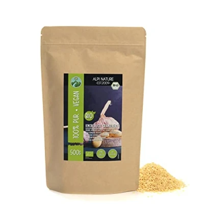 Image de Alpi Nature Ail Granulés BIO 500g, Ails Séchés et Hachés, Assaisonnement à l&#039;Ail Granulé