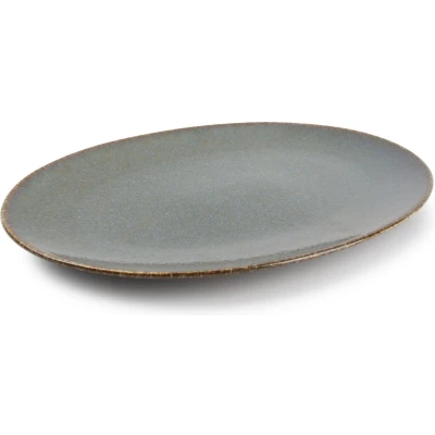 Afbeelding van BonBistro Plat bord 30x21cm groen Cirro (Set van 4)