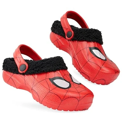 Afbeelding van Marvel Kinderpantoffels Spiderman Pantoffels voor kinderen, jongens, maten 26 35, gevoerde klompen Rood