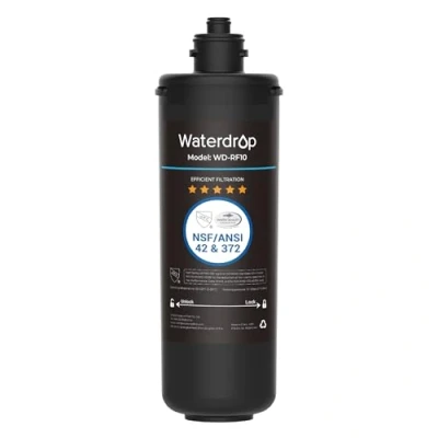 Afbeelding van Waterdrop WD RF10 waterfilter, NSF/ANSI 42 gecertificeerd, hoge capaciteit 30.000 liter, vervanging voor 10UA, 10UB onder de gootsteen waterfiltersysteem