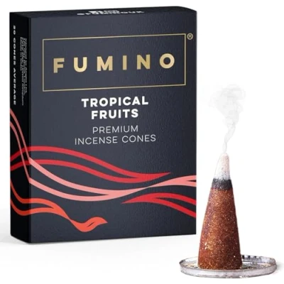 Afbeelding van Fumino® 20 stuks wierookkegels met vers tropisch fruit, Masala Agarbatti Joss voor ontspanning en meditatie, woondecoratie