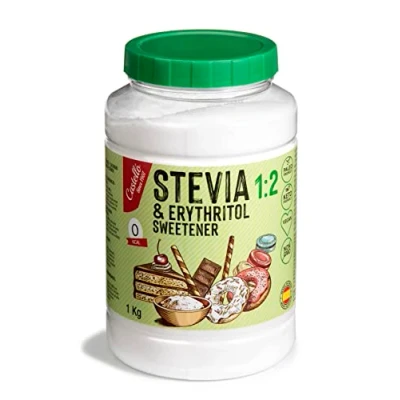 Image de Édulcorant Stevia + Erythritol 1:2 1g = 2g de Sucre Substitut au goût 100% Naturel 0 Calories Indice Glycémique Keto et Paleo Glucides Castello since 1907 1 kg