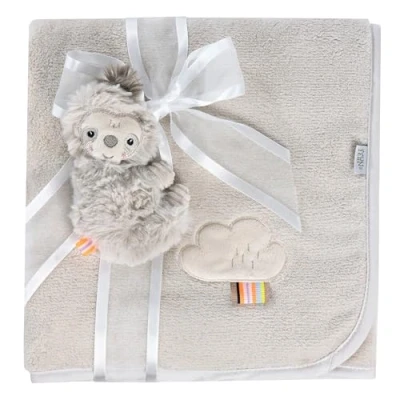 Afbeelding van Fehn Couverture Douillette avec Paresseux, pour Bébés et Tout Petits dès 0 Mois, Tapis d&#039;Éveil, Doudou ou Plaid les Câlins à la Maison en Déplacement