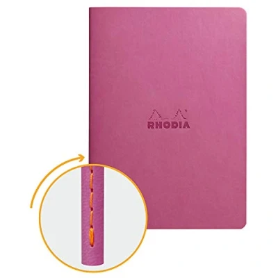 Afbeelding van RHODIA Rhodiarama 116411C Notitieboek van zachte stof, lila, A5, gelinieerd, 64 pagina&#039;s, lichtbruin papier, 90 g/m², omslag kunstleer