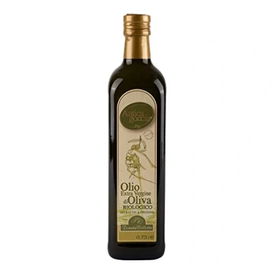 Afbeelding van Antica Goccia® Biologische Extra Vierge Olijfolie 0,75 l [Verpakking met 6 flessen] 100% Italiaans Geproduceerd op Sicilië Koude extractie