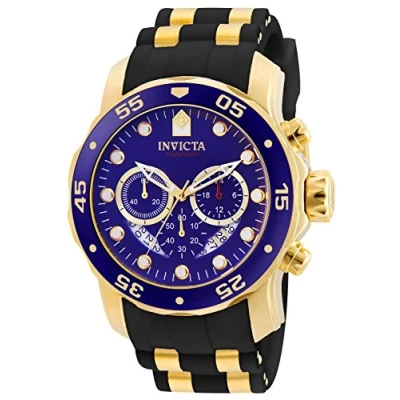 Afbeelding van Invicta Pro Diver Herenhorloge, kwartsuurwerk, roestvrij staal, blauw/goud, Armband