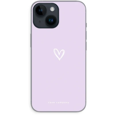 Afbeelding van Case Company® hoesje geschikt voor iPhone 14 Klein hartje paars Soft Cover Telefoonhoesje Bescherming aan alle Kanten en Schermrand