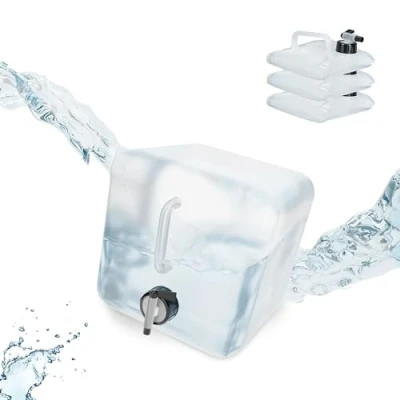 Afbeelding van Relaxdays opvouwbare jerrycans met kraan set van 4 watertank tapkraan camping 5 Liter