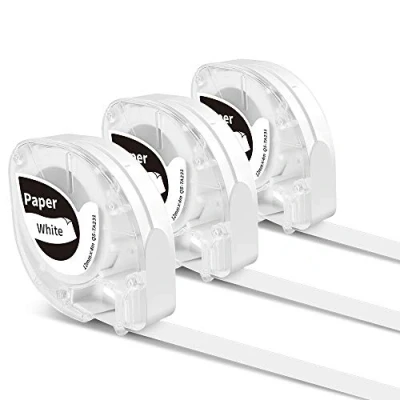 Afbeelding van Phomemo P12 3 vellen thermisch labelpapier, zelfklevend, voor en Pro labelprinters, 12 x 4 m, zwart op wit