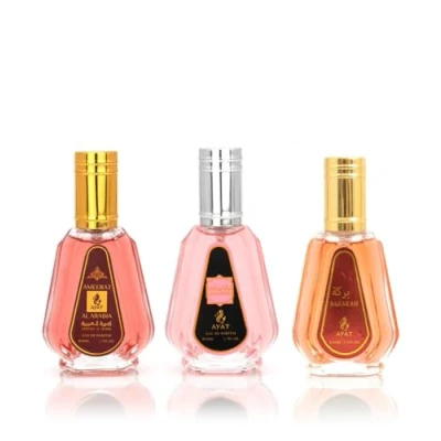Image de AYAT PERFUMES Eau de Parfum Arab en Spray 50 ml Mixte Pour Femme Homme Fabriqué à Dubaï Senteur Orientale (Ameerat &amp; Yana Pink Barakah)