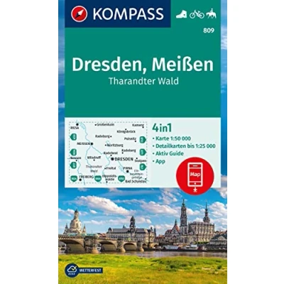 Afbeelding van KOMPASS Wanderkarte 809 Dresden, Meißen, Tharandter Wald 1:50.000