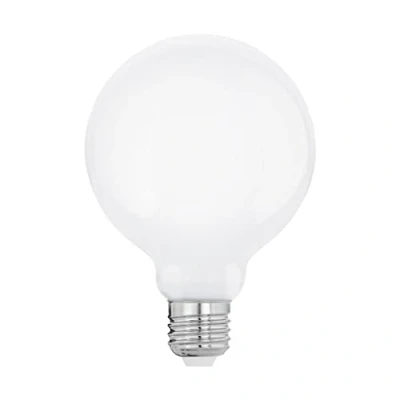 Afbeelding van EGLO Globe E27 Ledlamp, Milky van ondoorzichtig glas, 9 watt (komt overeen met 75 watt), 1055 lumen, warm wit, 2700 Kelvin, G95, Ø 9,5 cm