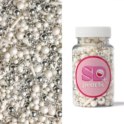 Afbeelding van SD Pearls Set van 100 eetbare suikerblikjes, kerstdecoraties, sneeuwvlokken, decoratie, taartdecoratie (mix &quot;Frozen&quot;, g)