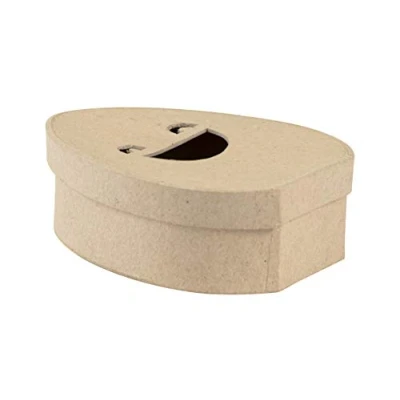 Afbeelding van Decopatch BT067C een houder van bruin papier maché, 4 x 10 12 cm, eierdoos glimlach S