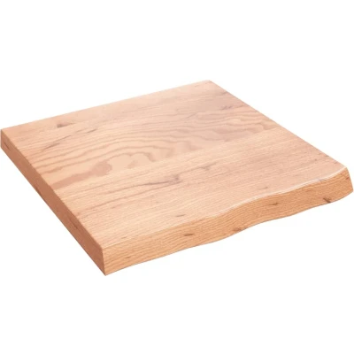 Afbeelding van vidaXL Wastafelblad 60x60x(2 6) cm behandeld massief hout lichtbruin