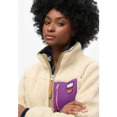 Afbeelding van Superdry Vintage retro fleecetrui met halve rits Dames Truien