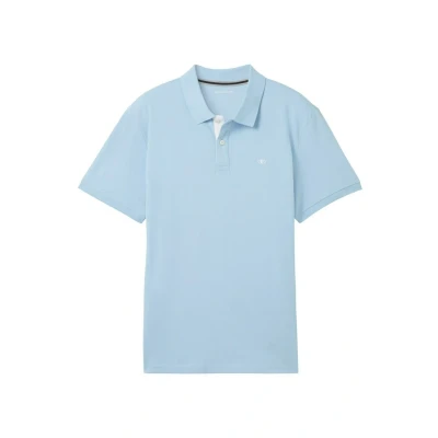 Afbeelding van TOM Tailor Kurzarm MIT LOGO Stickerei Poloshirt, Heren, Maat: Small, Washed out middle blue