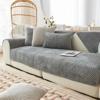Afbeelding van LINGKY Housse Canapé 1/2/3/4 Places, de Coussin Canapé, d&#039;angle, Universelle Protege Canape, Protection Couvre Antidérapante (Gris,70x180cm)