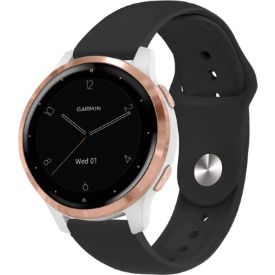 Afbeelding van iMoshion Siliconen Sport 18 mm bandje Geschikt voor Garmin Vivoactive 4s / 3s Venu 2s Vivomove Fossil Gen 6 5e Zwart