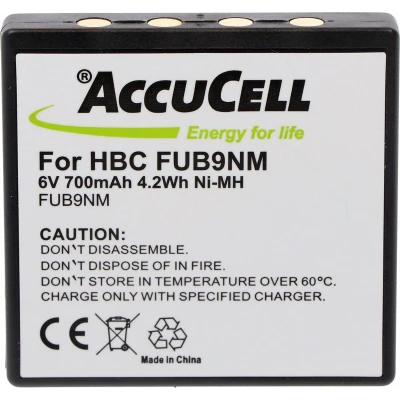 Afbeelding van AccuCell batterij geschikt voor HBC FUB9NM, BA209000, 209060, BA209061