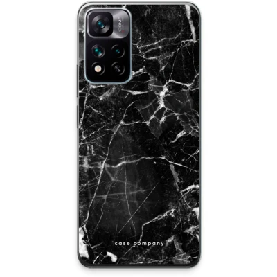 Afbeelding van Case Company® hoesje geschikt voor Xiaomi 11i Hypercharge Zwart Marmer Soft Cover Telefoonhoesje Bescherming aan alle Kanten en Schermrand