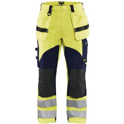 Image de Pantalon multinormes inhérent jaune fluorescent/marine