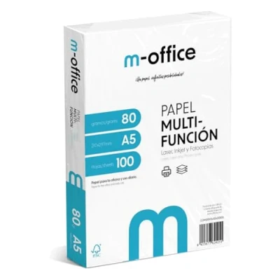 Image de ofituria M Office Lot de 100 feuilles papier multifonction pour imprimante jet d&#039;encre et laser Format A5 148 x 210 mm 80 g