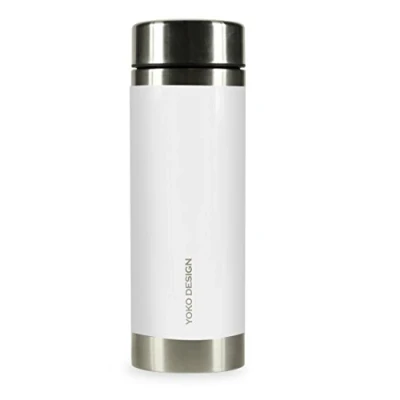 Afbeelding van Theefles met filter Waterfles dop van roestvrij staal Drinkfles thee infuser Fles voor onderweg en op reis Thermosfles Thee/Vruchte Libertea wit 350 ml, BPA Vrij, RVS Lekvrij Geïsoleerd Bottle + Theefilter Fruit Zeef 2 Delig