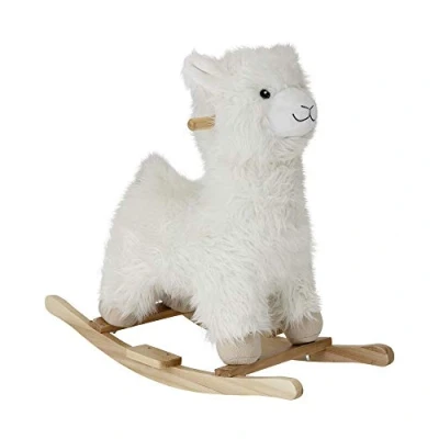 Afbeelding van Bloomingville Lama hobbelpaard, wit, polyester