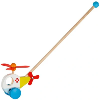 Afbeelding van Goki Houten Duwfiguur Helikopter