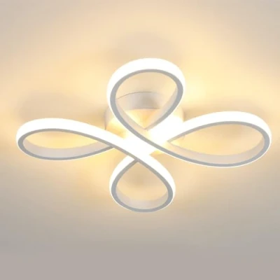 Afbeelding van Comely Moderne led plafondlamp, 30 W, 3400 lm, bloemenvorm voor hal, balkon, slaapkamer, woonkamer, eetkamer, warm licht, 3000 K, cm, wit