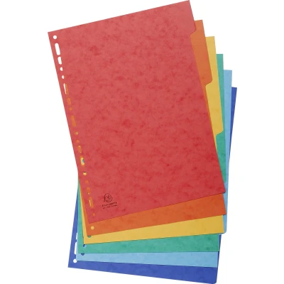 Afbeelding van Tabbladen Exacompta 225x297mm 11 gaats 6 delig glanskarton 1 set 50 stuks