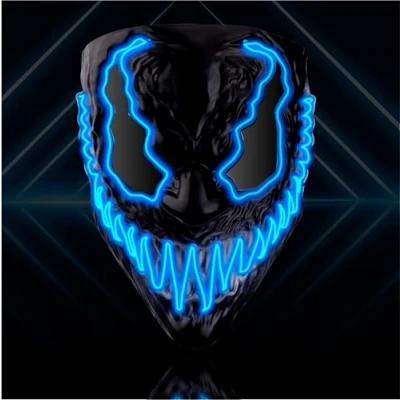 Afbeelding van TK Gruppe Timo Klingler Hoogwaardig led masker blauw te gebruiken zoals sinds Venobat, voor Halloween, carnaval en als kostuum dames heren