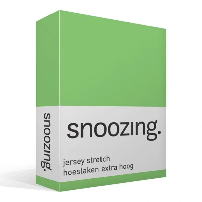 Afbeelding van Snoozing Jersey Stretch Hoeslaken Extra Hoog Tweepersoons 140/150x200/220 cm Lime