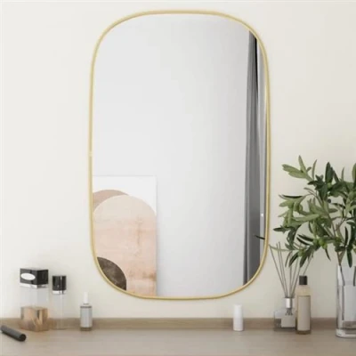 Afbeelding van vidaXL Wandspiegel 80x50 cm goudkleurig