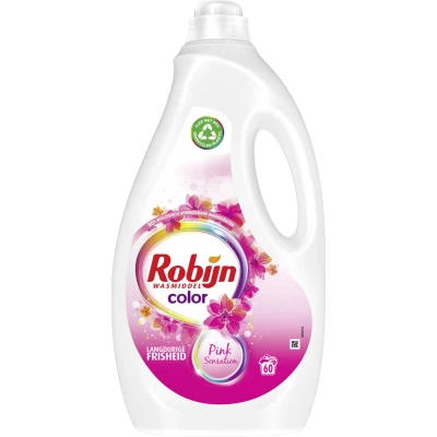 Afbeelding van Robijn Vloeibaar Wasmiddel Pink Sensation Color 60 Wasbeurten 3 liter