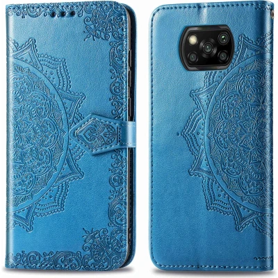Afbeelding van iMoshion Hoesje Geschikt voor Xiaomi Poco X3 Pro / Met Pasjeshouder Mandala Bookcase Turquoise