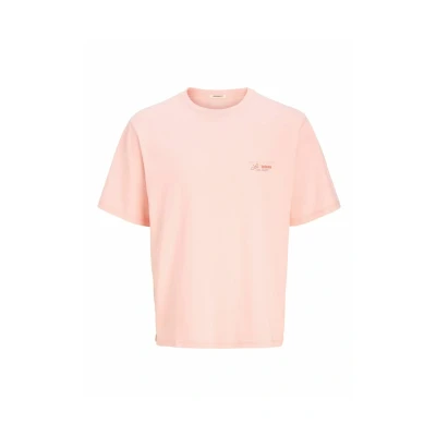 Afbeelding van Jack &amp; Jones T shirt Joralmeria World Tee Ss Crew Neck 12276785 Tickled Pink Mannen Maat XL